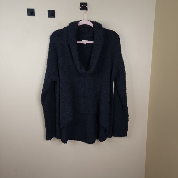 POL Cropped Front Turtleneck Sweater in Black Size L - Picture 1 of 10